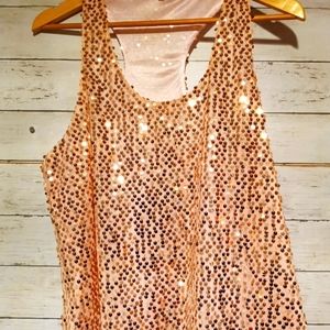Pink sequin camisole top